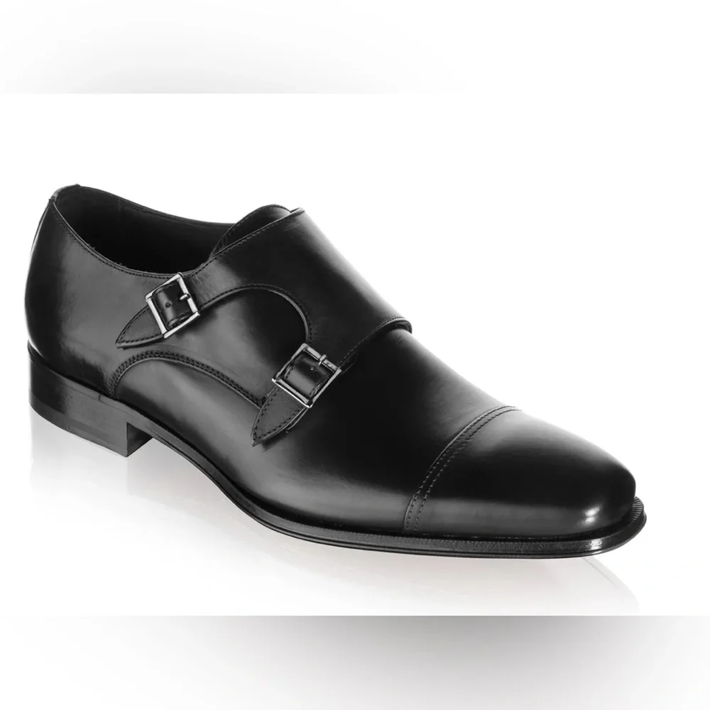 To Boot New York Adam‎ Derrick Black Dress Grant Calf Double Monkstrap, sz 13 =